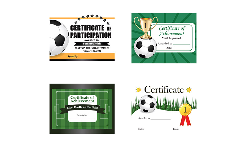 Kids Soccer Certificates